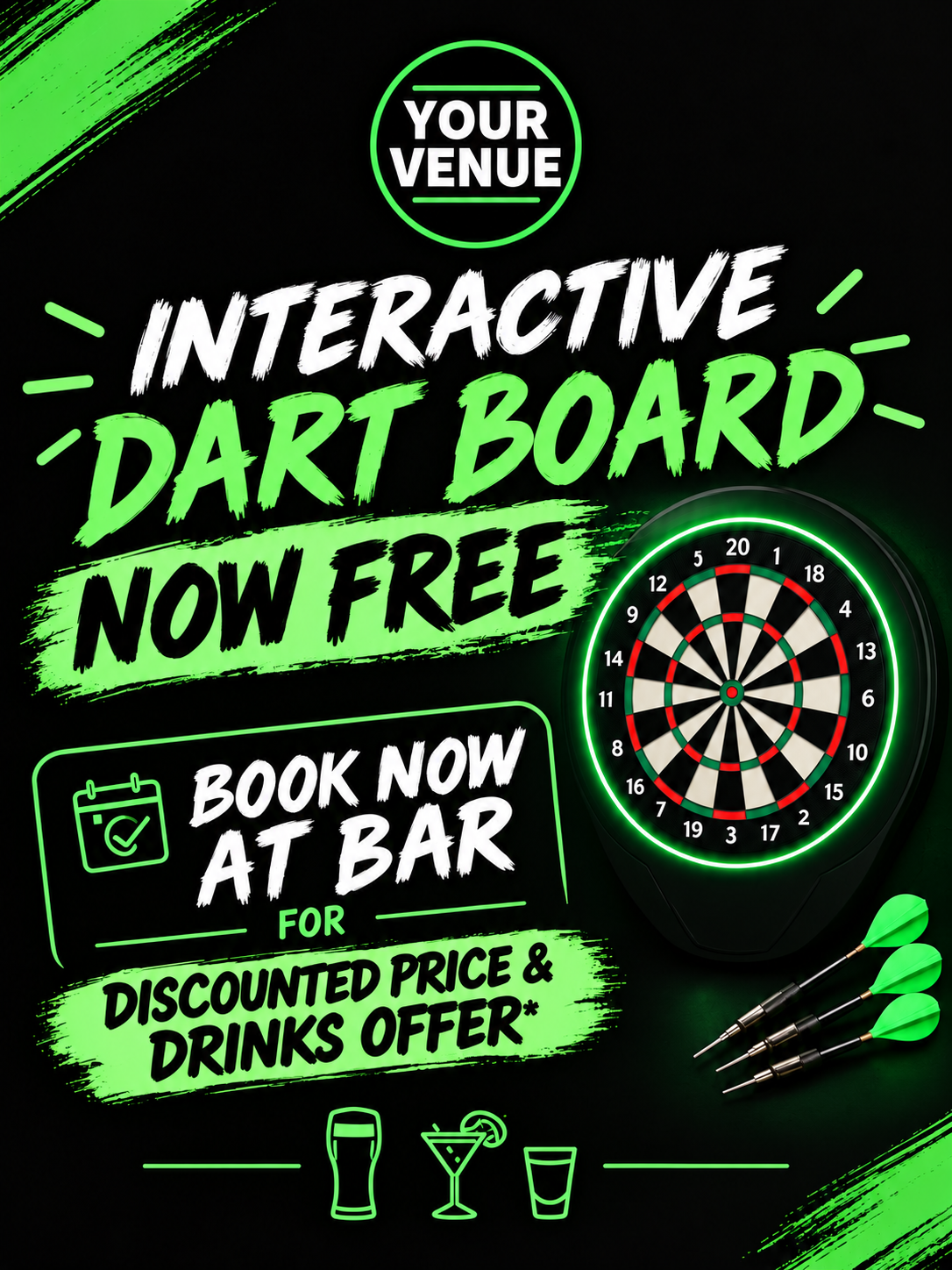 Your Venue interactive dartboard promotion sample