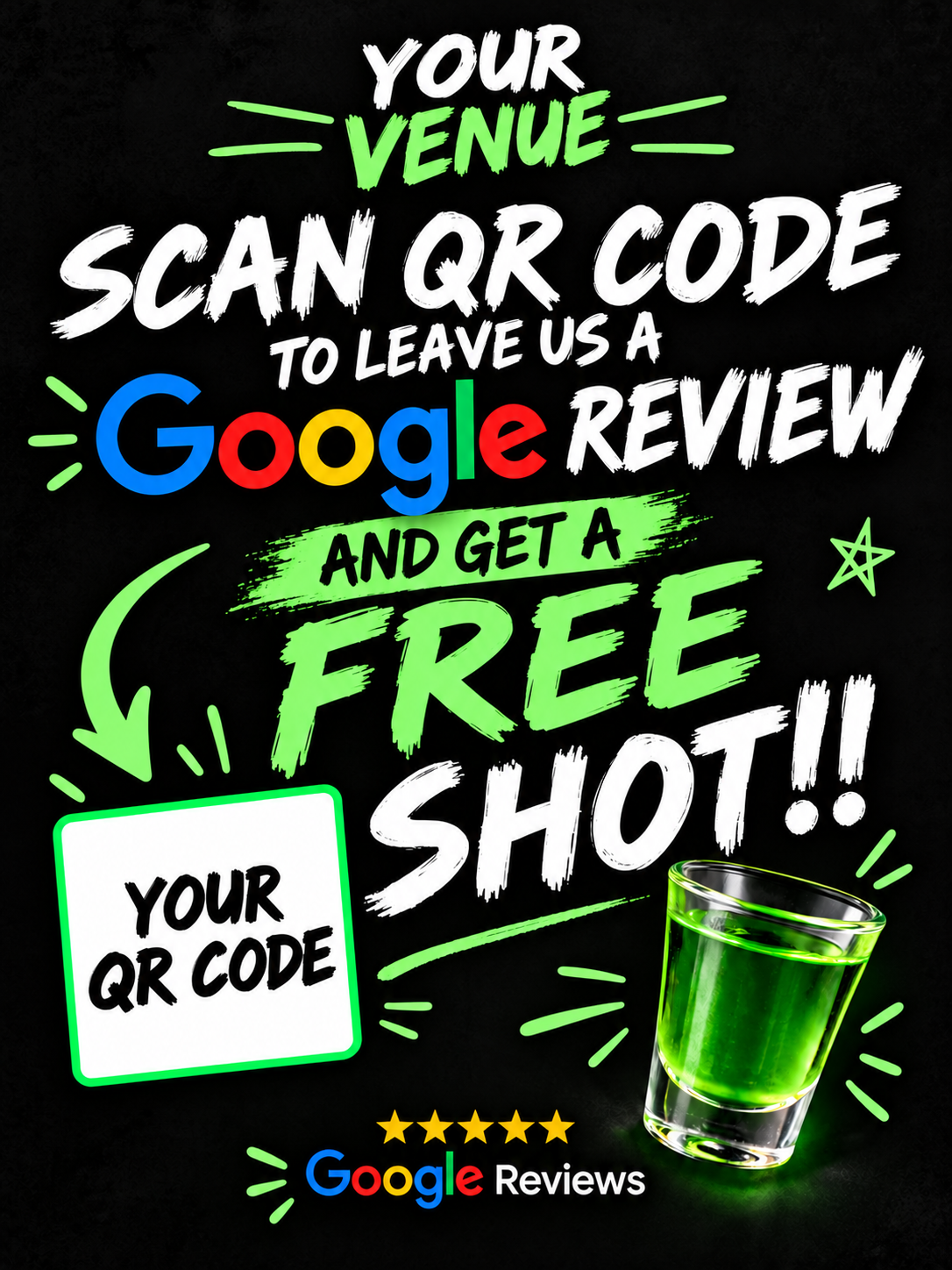 Your Venue free shot promotion sample
